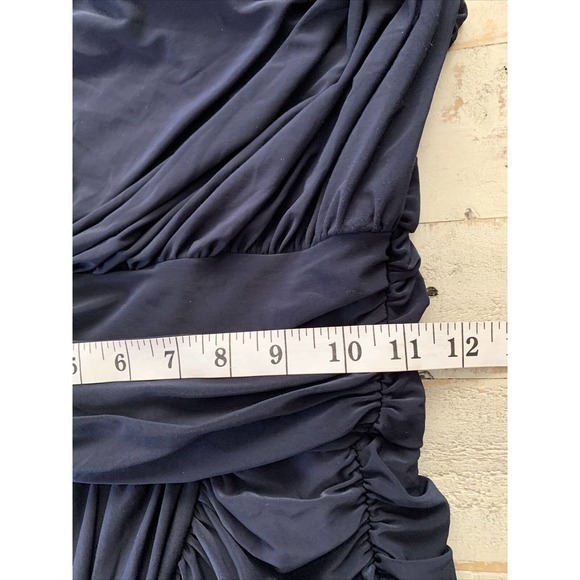 Soprano Womens One Shoulder Bodycon Ruched‎ Draped Blue Dress Sz XS NWT - Picture 5 of 9